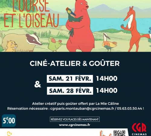 Ciné-atelier et goûter - L'OURSE ET L'OISEAU